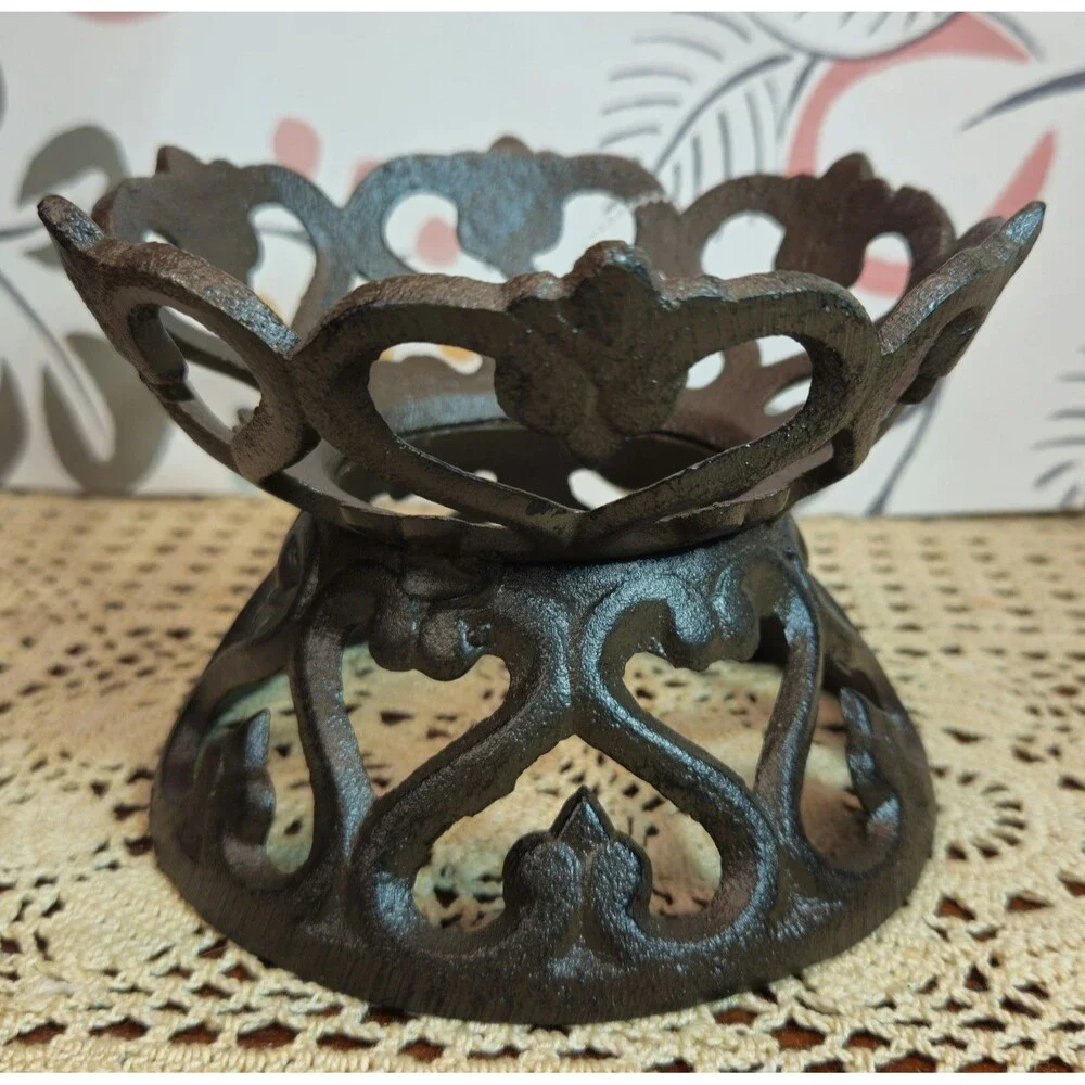 NWT Wrought Metal Console Bowl Stand Holder Scroll Design
